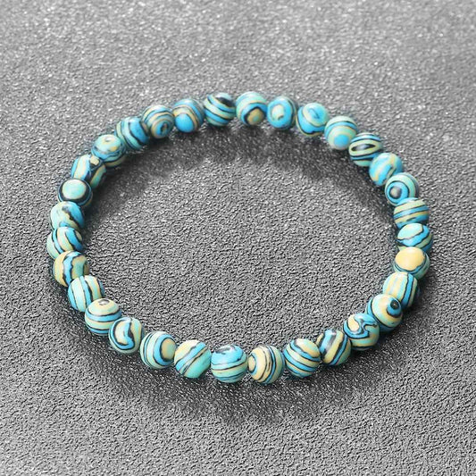 Nina - Blaues Malachit-Natursteinarmband